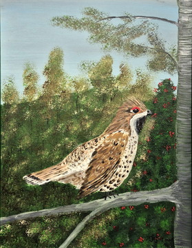 Jereb, akril-platno, 40x30 cm, 2025, Franc Smrkolj